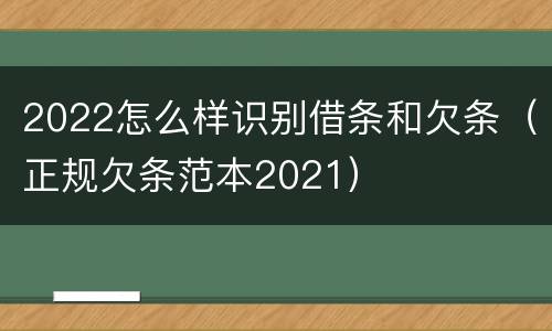 2022怎么样识别借条和欠条（正规欠条范本2021）