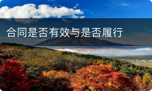 合同是否有效与是否履行