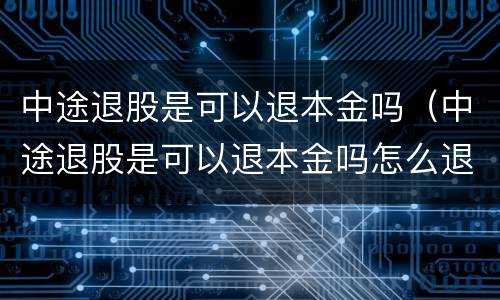 中途退股是可以退本金吗（中途退股是可以退本金吗怎么退）