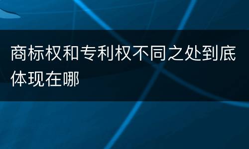 商标权和专利权不同之处到底体现在哪