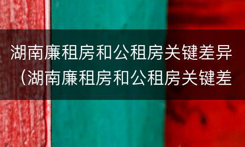 湖南廉租房和公租房关键差异（湖南廉租房和公租房关键差异是什么）