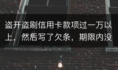 盗开盗刷信用卡款项过一万以上，然后写了欠条，期限内没还，可以立案并且起诉吗