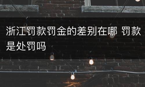浙江罚款罚金的差别在哪 罚款是处罚吗