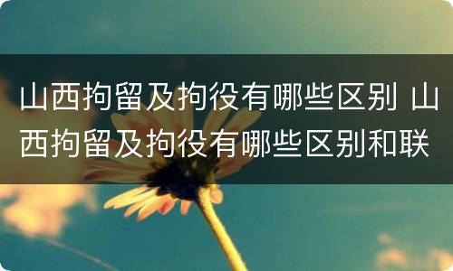 山西拘留及拘役有哪些区别 山西拘留及拘役有哪些区别和联系