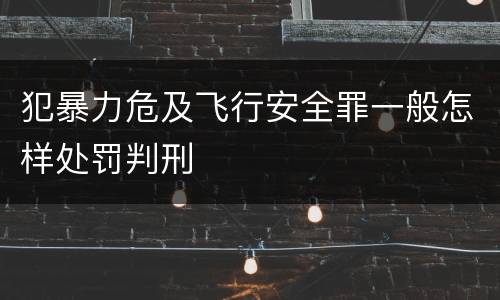 犯暴力危及飞行安全罪一般怎样处罚判刑