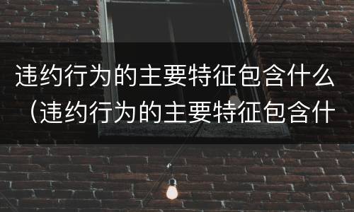 违约行为的主要特征包含什么（违约行为的主要特征包含什么内容）