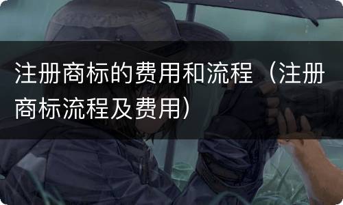 注册商标的费用和流程（注册商标流程及费用）