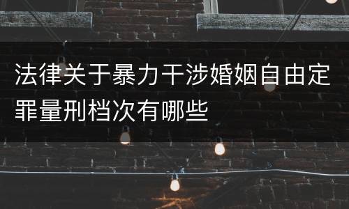 法律关于暴力干涉婚姻自由定罪量刑档次有哪些