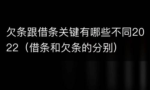 欠条跟借条关键有哪些不同2022（借条和欠条的分别）