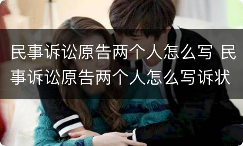 民事诉讼原告两个人怎么写 民事诉讼原告两个人怎么写诉状