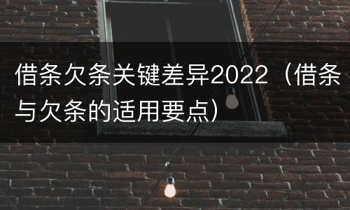 借条欠条关键差异2022（借条与欠条的适用要点）