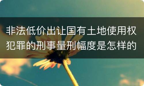 非法低价出让国有土地使用权犯罪的刑事量刑幅度是怎样的