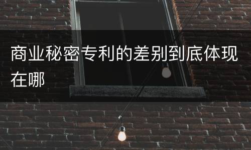 商业秘密专利的差别到底体现在哪