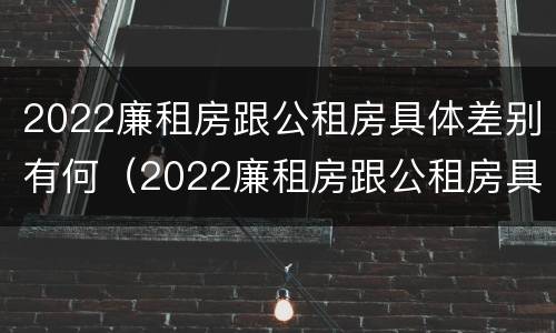 2022廉租房跟公租房具体差别有何（2022廉租房跟公租房具体差别有何呢）