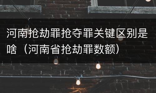 河南抢劫罪抢夺罪关键区别是啥（河南省抢劫罪数额）