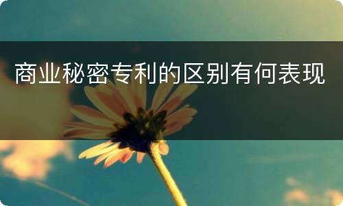 商业秘密专利的区别有何表现