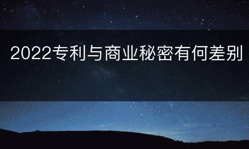 2022专利与商业秘密有何差别