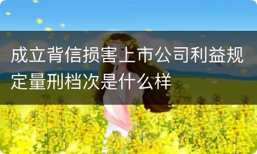 成立背信损害上市公司利益规定量刑档次是什么样