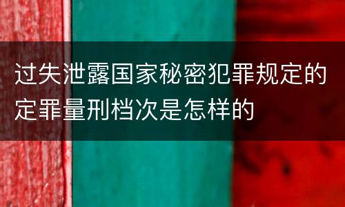 过失泄露国家秘密犯罪规定的定罪量刑档次是怎样的
