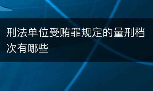刑法单位受贿罪规定的量刑档次有哪些