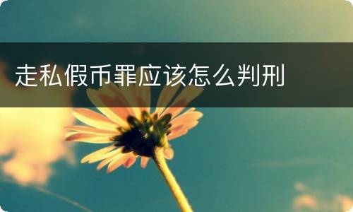 走私假币罪应该怎么判刑