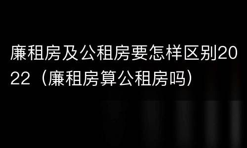 廉租房及公租房要怎样区别2022（廉租房算公租房吗）