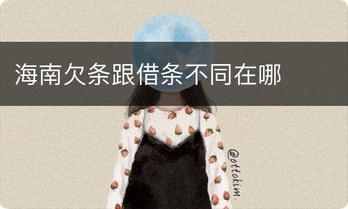 海南欠条跟借条不同在哪
