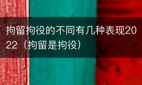 拘留拘役的不同有几种表现2022（拘留是拘役）