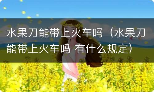 水果刀能带上火车吗（水果刀能带上火车吗 有什么规定）