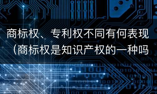 商标权、专利权不同有何表现（商标权是知识产权的一种吗）