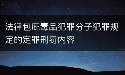 法律包庇毒品犯罪分子犯罪规定的定罪刑罚内容