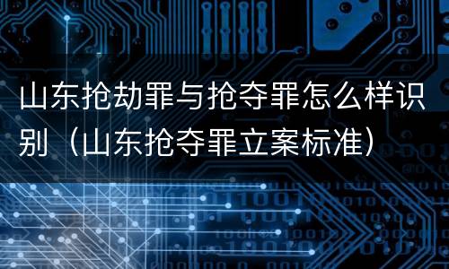 山东抢劫罪与抢夺罪怎么样识别（山东抢夺罪立案标准）