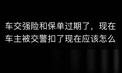 车交强险和保单过期了，现在车主被交警扣了现在应该怎么办