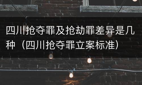 四川抢夺罪及抢劫罪差异是几种（四川抢夺罪立案标准）