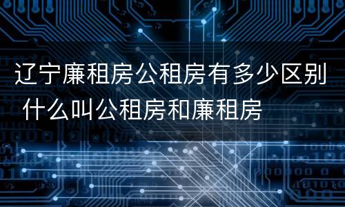 辽宁廉租房公租房有多少区别 什么叫公租房和廉租房
