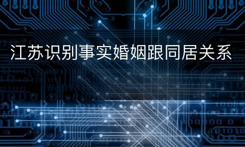 江苏识别事实婚姻跟同居关系