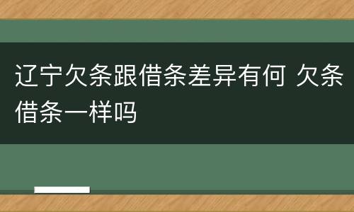 辽宁欠条跟借条差异有何 欠条借条一样吗