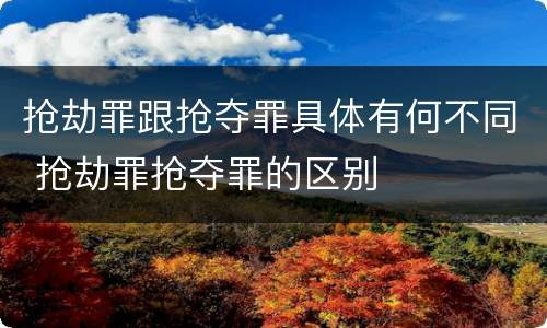 抢劫罪跟抢夺罪具体有何不同 抢劫罪抢夺罪的区别