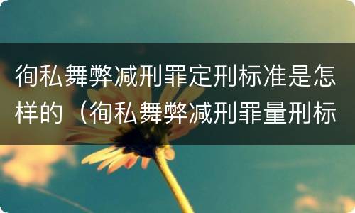 徇私舞弊减刑罪定刑标准是怎样的（徇私舞弊减刑罪量刑标准）