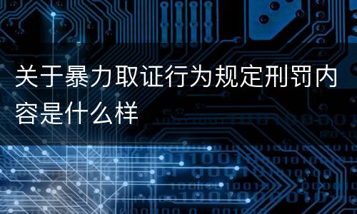 关于暴力取证行为规定刑罚内容是什么样