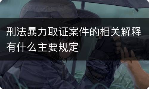 刑法暴力取证案件的相关解释有什么主要规定