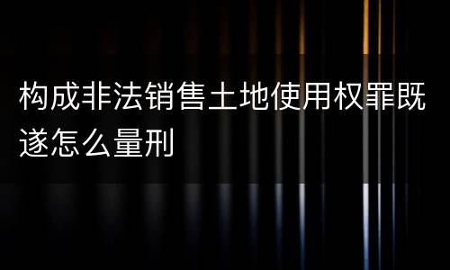 构成非法销售土地使用权罪既遂怎么量刑
