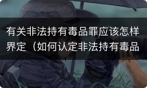 有关非法持有毒品罪应该怎样界定（如何认定非法持有毒品罪）