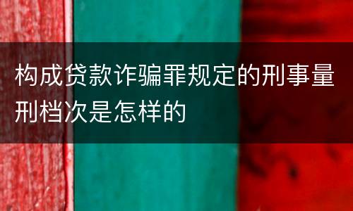 构成贷款诈骗罪规定的刑事量刑档次是怎样的