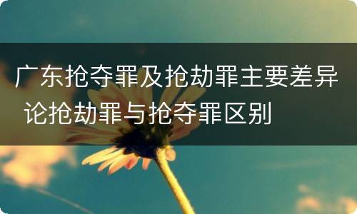 广东抢夺罪及抢劫罪主要差异 论抢劫罪与抢夺罪区别