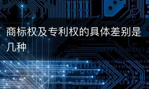 商标权及专利权的具体差别是几种