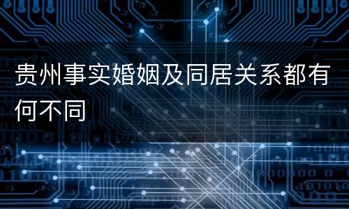 贵州事实婚姻及同居关系都有何不同