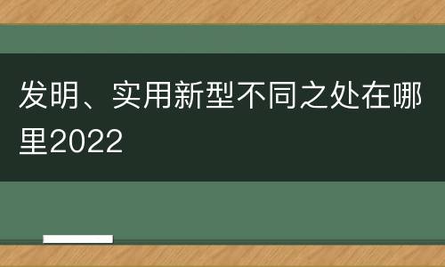 发明、实用新型不同之处在哪里2022