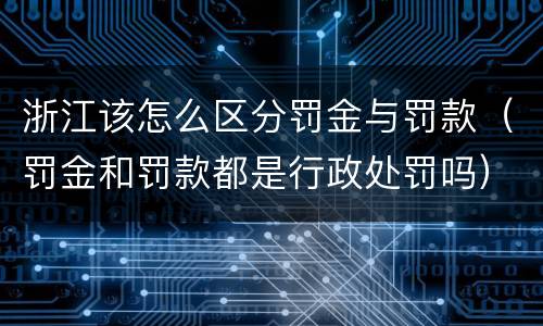 浙江该怎么区分罚金与罚款（罚金和罚款都是行政处罚吗）