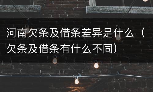 河南欠条及借条差异是什么（欠条及借条有什么不同）